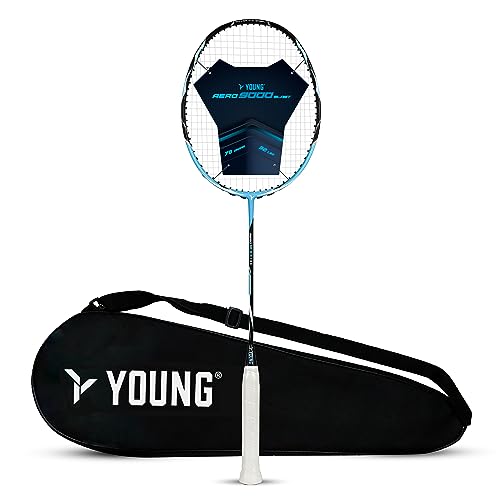 Image of Young Aero 9000 Blast (78g, Head Heavy, UHM Japanese Graphite) Strung Badminton Racquet
