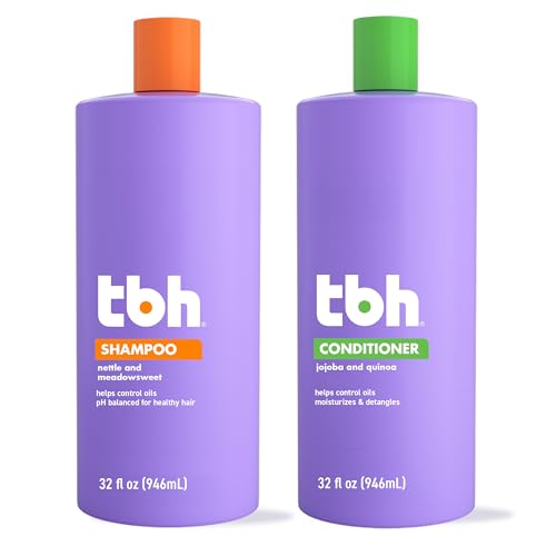 TBH Kids & Teen Shampoo and Conditioner Set – Sulfate & Paraben Free, Lightweight & Hydrating Hair Care for All Hair Types – 2-Pack, 32 oz Each