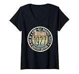 Photo Gallery donna 98° compleanno vintage dicembre 1927 retro limited edition maglietta con collo a v Photo Gallery donna 98° compleanno vintage dicembre 1927 retro limited edition maglietta con collo a v