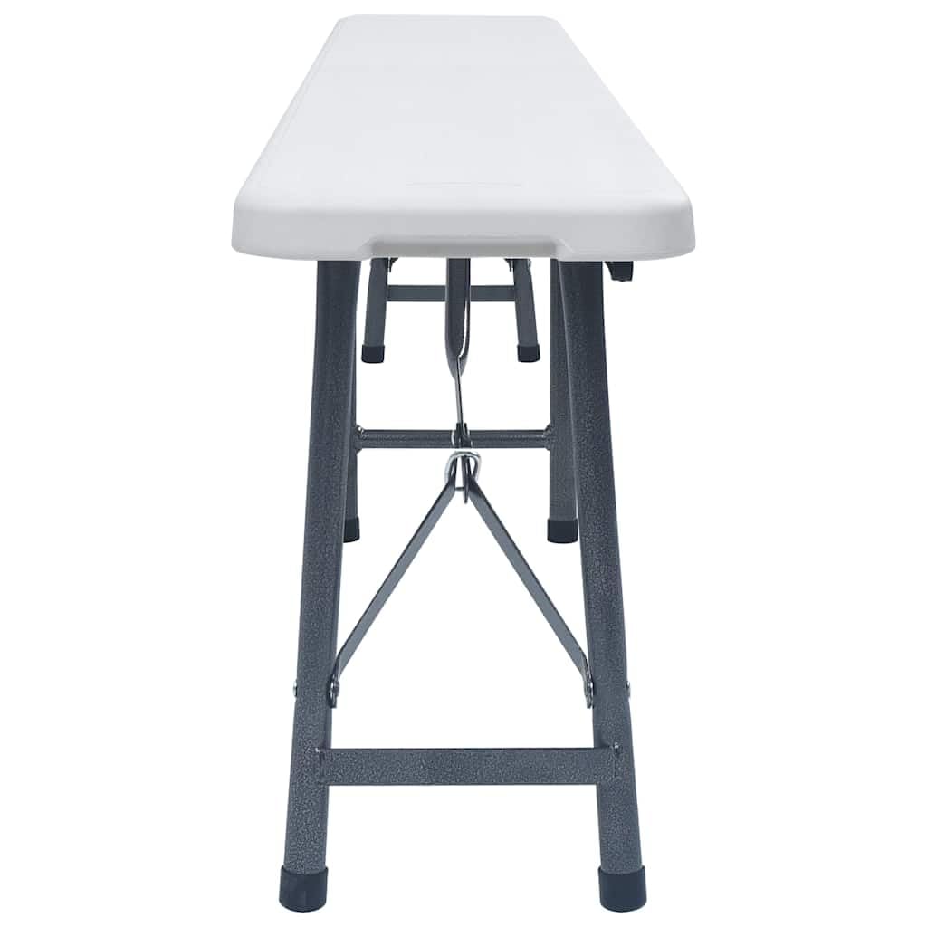 Składane ławki ogrodowe 2 szt. 180 cm HDPE białe
