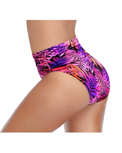 Image of Tempt Me Women's High Waisted Bikini Bottom Tummy Control Ruched Bathing Suit Swim Bottom