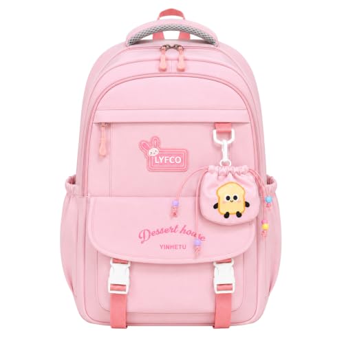 Image of Korean Style Unisex School & College Backpack Bag | 18 Inch Large Capacity Bag For Girls & Boys Age of 12-16 Years | Best For Middle & High School, College, Tution, Travel, Camping