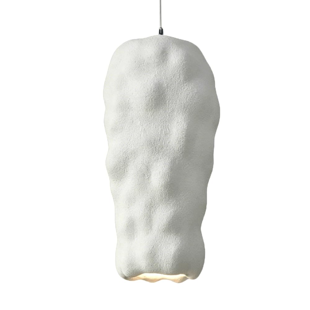 ESIYUVO 11.4in Wabi Sabi High Density Polystyrene Chandelier Irregular Cylinder Hanging Lamp Kitchen Island Pendant Light Fixture Lighting Fixture for Living Room Bedroom Café Entryway Dining Room