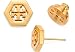 Tory Burch Hex-Logo Stud Earrings 16k Gold With Dust Cover