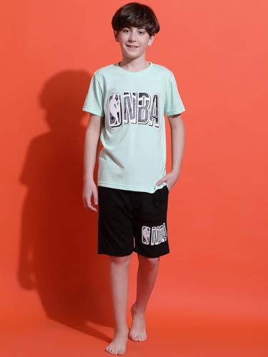 Image of Li'l Tomatoes Boys 100% Cotton Night Suit | Summer T-Shirt & Shorts Set | Soft & Breathable Sleepwear | 9-16 Years