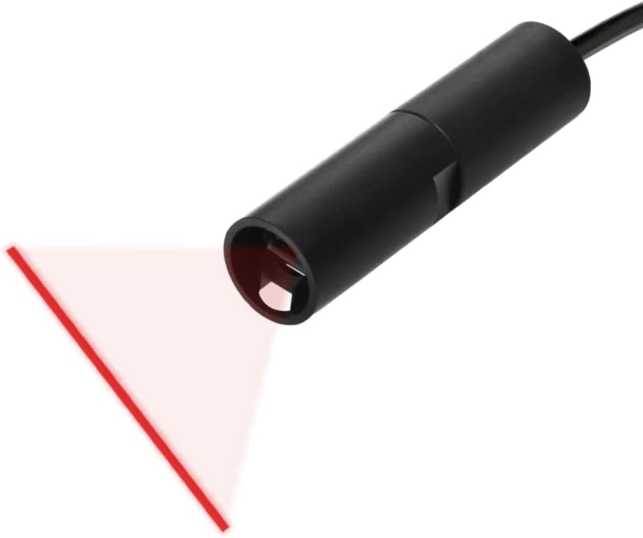 Quarton Red Line Laser Module 635nm Class I, 3~6VDC, 60° Fan Angle, 1~20 meters working distance, VLM-635-55 LPO, APC Control – Industrial Alignment for Wood, Metal, Machine Vision – Made in Taiwan