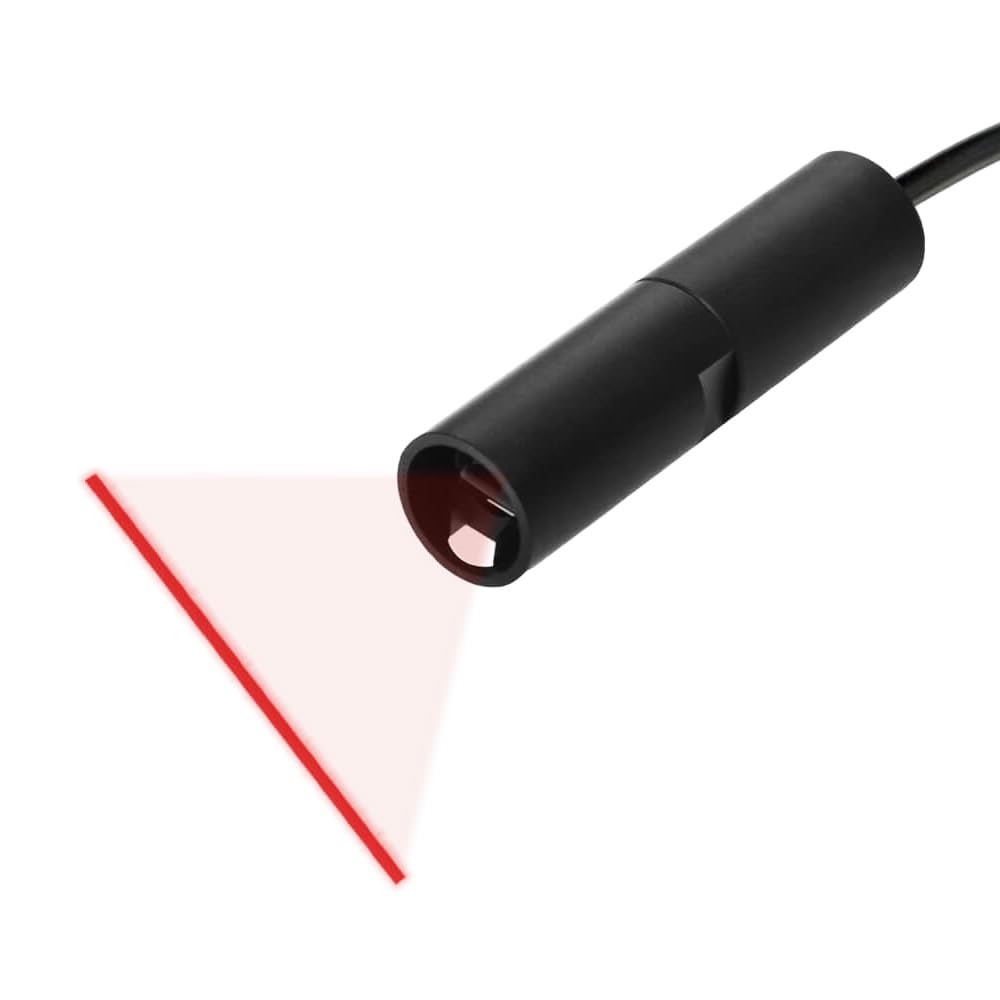 Quarton Red Line Laser Module 635nm Class I, 3~6VDC, 60° Fan Angle, 1~20 meters working distance, VLM-635-55 LPO, APC Control – Industrial Alignment for Wood, Metal, Machine Vision – Made in Taiwan