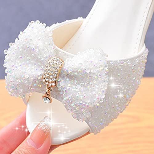 Summer New Soft Bottom Breathable Non Slip High Heel Rhinestone Bow Kids Fashion Princess Sandals Snow Shoes for3
