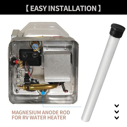 Image of RV Water Heater Anode Rod 232767 with PTFE Tape and Element Wrench, 1 /2 inch Hex, 9.25 inchL x 3 /4 inch NPT Threads, Magnesium Rv Hot Water Tank Anode Rod Replacement for Suburban Mor-Flo Water Heater Tanks