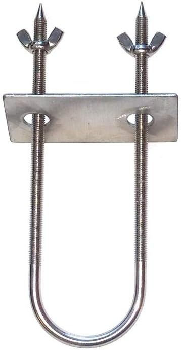 Stainless Rotisserie Fork U-Bolt for Up to 2 inch Wide Spit Rod. Secure Whole Pig, Hog, Lamb up to 150 lbs. (Single)
