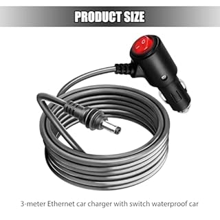 TSUGAMI 3M/10FT Mini Car Power Cable with Cigarette Lighter to DC Cord, 12V-24V Waterproof Vehicle Charger Supply Cord Adapter Plug, Auto Cable Accessories, Universal for SUV Sedan Truck