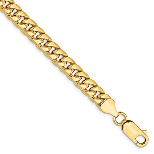 14k Yellow Gold 6mm Miami Cuban Bracelet Chain 8 Inch Curb Fine Jewelry For Women Gifts For Her