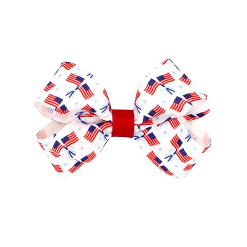 Pinza para cabello con moño patriótico Grosgrain miniatura 1