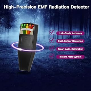 9Pcs Ghost Hunting Equipment Kit Include 1EMF Meter 1 EVP Radio 1 UV Flashlight 2 Dowsing Rods 2 Cat Balls 1 Ghost Necklace 1 Temperature Gun for Professional Paranormal Investigations,Indoor&Outdoor