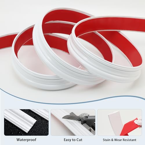 Wandleiste zum Abziehen und Aufkleben, flexible Leiste für Spiegelrahmen, Stuhlschiene, Wandschutz und Heimwerkerdekoration (3m x 23mm)