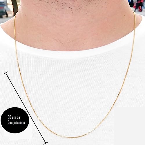 Correntinha Veneziana Fina Banhada A Ouro Unisex 60 Cm