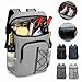 Insulated Cooler Backpack Leak Proof Aluminum Foil Inner Oxford Exterior for Camping Hiking Outdoors (Light Gray)