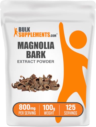 BulkSupplements.com Magnolia Bark Extract Powder - Magnolia Officinalis, Magnolia Bark Supplement, Magnolia Extract - Gluten Free, 800mg per Serving, 100g (3.5 oz) (Pack of 1)