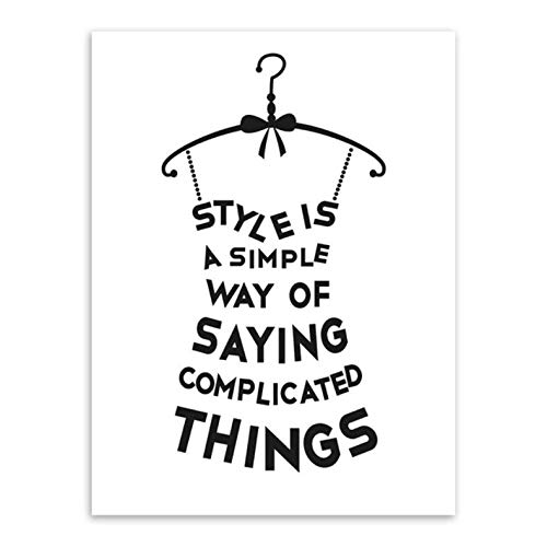 Póster de lienzo minimalista negro y blanco 50x70cm con frases divertidas para decoración 2