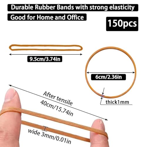 Gummiband 150Stück Gummibänder breit 60 * 3mm Große Elastizität Gummiringe Schule Zuhause Büro Haushaltsgummi Wesentliche