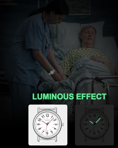 Image of CIVO Nurse Watches for Women Men: Analog Waterproof Watch with Second Hand Easy-Read Dial - Gifts for Nurses Doctors Medical Student