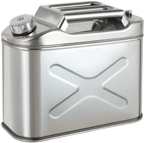 Tanica per gas in acciaio inox con beccuccio per carburante, contenitore a prova di perdite per benzina, diesel, olio commestibile, design resistente alla ruggine