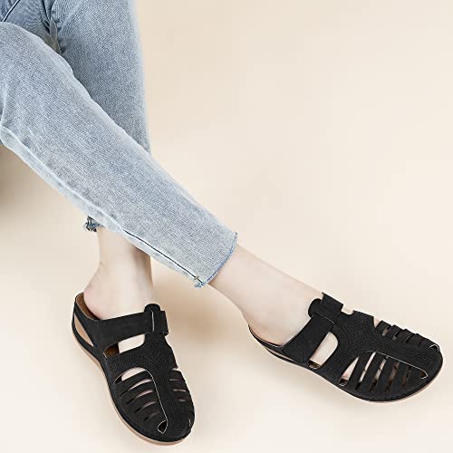 Harence Clogs For Women Comfortable Summer Mules With Cushion Footbed Casual Walking Shoes Slip On Wedge Sandals Shoes Black #TOP7