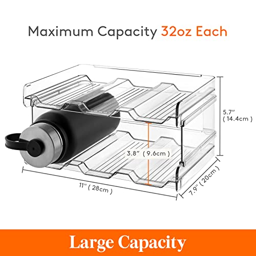 Lifewit Stackable Water Bottle Organizer For Cabinet, Water Bottle Holder, Kitchen Pantry Organization And Storage, Plastic Fridge Wine Racks, Tumbler Travel Mug Cup Holder, 2Pack, Hold 6 Bottles #TOP4