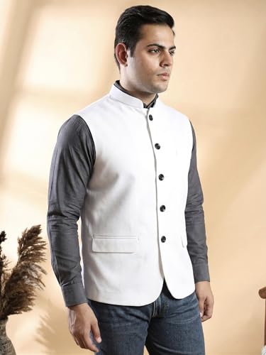 Image of Ethluxis Men's Designer Solid Nehru Jacket /Waist Coat /Bandhgala