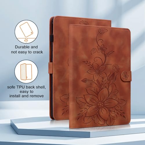 Étui iPad 6e génération marron avec support stylet pour le bureau - 7
