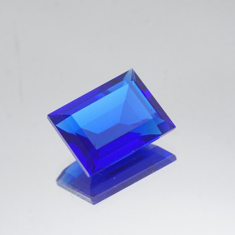 Gemme saphir bleu rectangulaire pour bague, pendentif et collier DIY - 4
