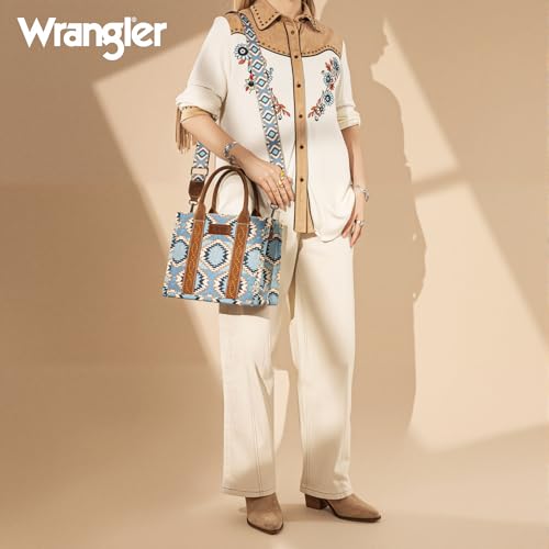 Wrangler Western Small Tote Satchel Purse Womens Aztec Crossbody Top-Handle Bag Cowgirl Handbag2
