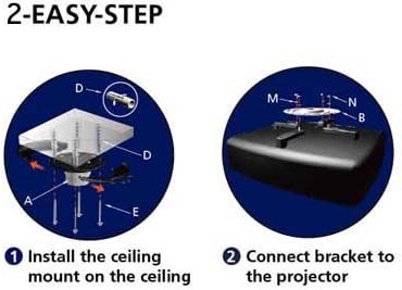 Best Deal Cheap 🛒 AMER Networks Amer Networks Amrp101 Universal Projector Ceiling Mount with