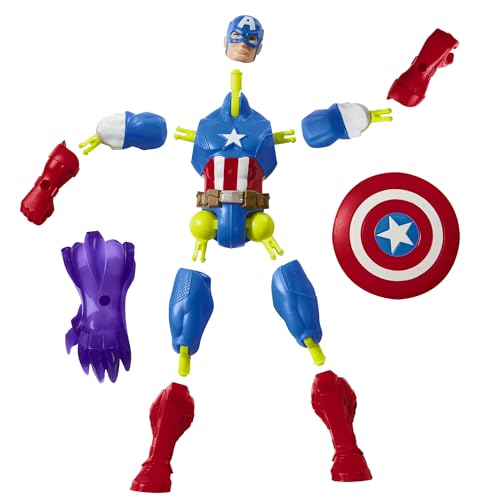 MixMashers Marvel Avengers, Figurine Captain America à mélanger et Combiner avec Accessoires