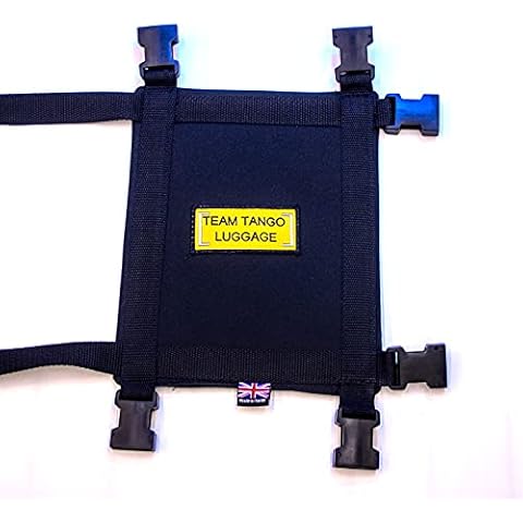 Team Tango Luggage Pad - Universal Motorcycle Bag Carrier System for Camping, Commuting, Touring - Straps onto Motorbike Saddle or Pannier - 600D Black Nylon Cover