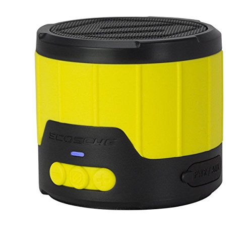 SCOSCHE Mini Rugged Weatherproof Wireless Bluetooth Speaker - Retail Packaging - Yellow