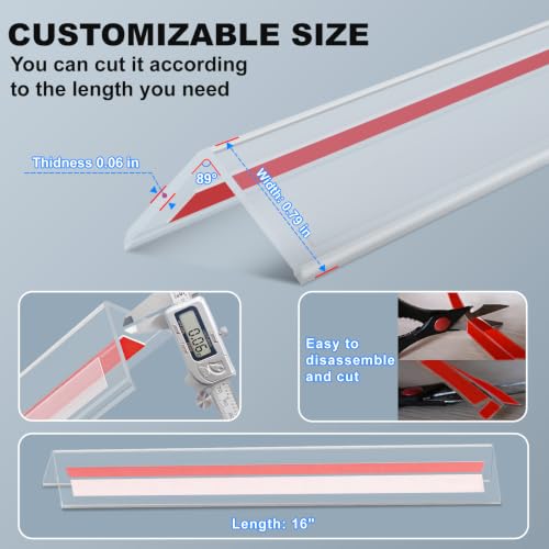 Image of Self-Adhesive Clear Wall Corner Protector - 4Pack, 16 inch x3 /4 inch