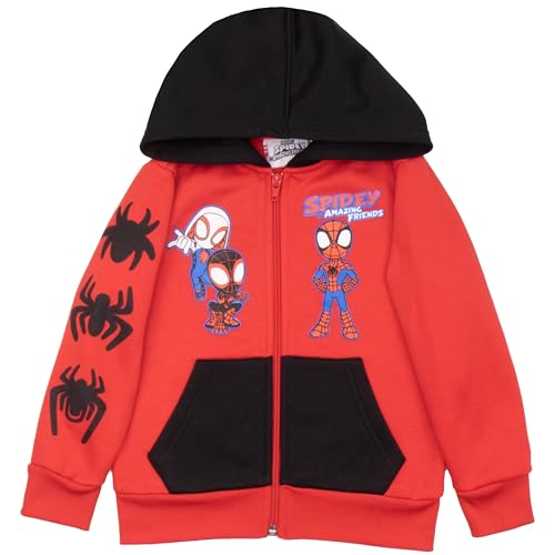 Marvel Spidey and His Amazing Friends Boys 2 Piece Fleece Set - Spiderman Zip Up Hoodie and Joggers 2-Pack Bundle for Kids2