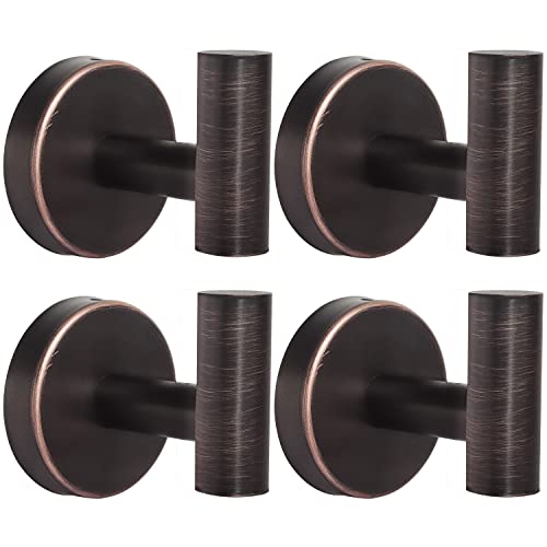Image of Homagic Bathroom Robe Towel Hooks Coat Wall Hook Stainless Steel Heavy Duty Door Hanger Clothes Cabinet Closet Sponges Hook for Bathroom Bedroom Kitchen Hotel Pool 4 Packs (Oil Rubbed Bronze)