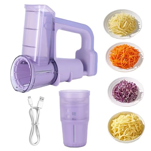 Hachoir à légumes, râpe à fromage automatique rechargeable | Trancheuse de légumes électrique | pour hacher les concombres, les carottes, les pommes de...