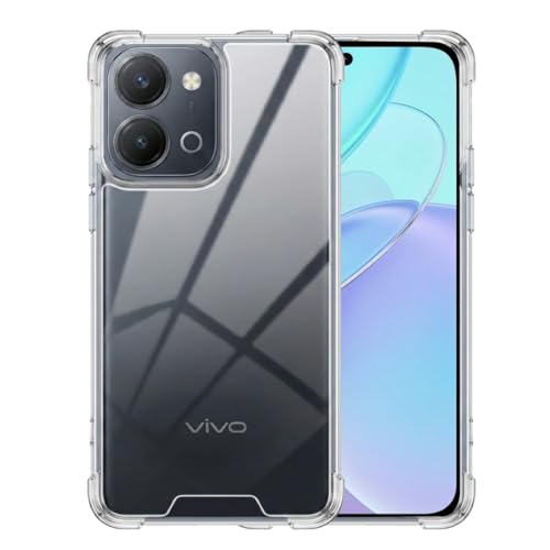 Image of Fashionury Clear Back Cover Case for Vivo T5x 5G / Vivo Y51 Pro 5G / iQOO Z11x 5G | Anti-Yellow Acrylic Hard Back + Soft TPU Bumper | Shockproof 360 Protection | Slim Transparent Bumper Case (Clear)