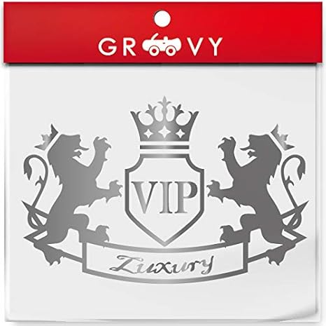 Amazon Vip ラグジュアリー 車 シール エンブレム 王冠 ライオン ドレスアップ カスタム デカール ステッカー おしゃれ 035 ブラック ステッカー デカール 車 バイク