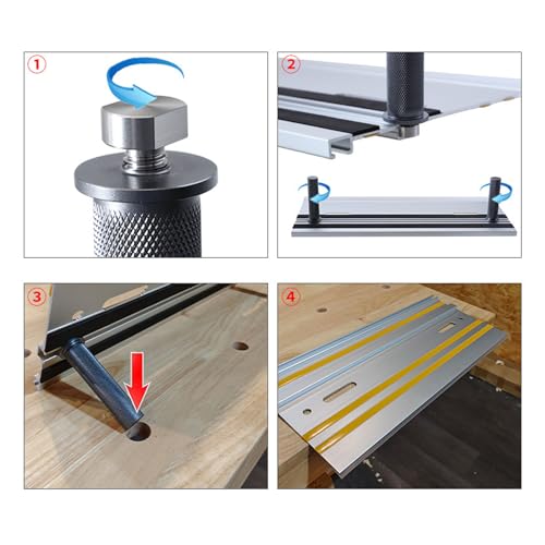 Fafeicy 2 Stück 20 Mm Bankhunde-Führungsschiene, Gleitschlitz-Klemme aus Aluminiumlegierung, Stopper, Holzbearbeitung, Tischlochklemmen