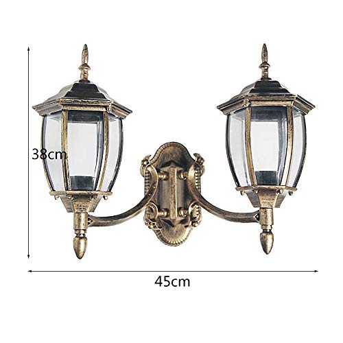 Applique murale extérieure 2-lights E27 étanche pour éclairage de façade antique
