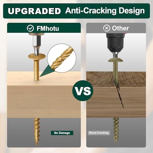 FMhotu Lag Screws, 5/16" x 12" Structural Screws, 50Pcs Construction Lag Screws, Rust Resistant, T40 Star Drive Bit by FMhotu - Image 5
