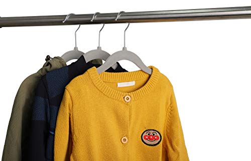 Finnhomy Non-Slip Clothes Hangers for Baby and Kids 20-Pack Velvet Hangers with Movable Clips, Heavy-Duty and Space-Saving for Pants,Skirts, Coat, Gray by Finnhomy - Used condition - Image 3