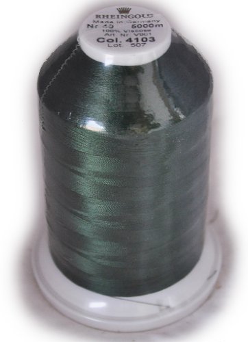 Hilo Rayón Rheingold No. 40 Verde Pino Oscuro, Cono Comercial para Bordado a Máquina, 5500 yardas miniatura 1