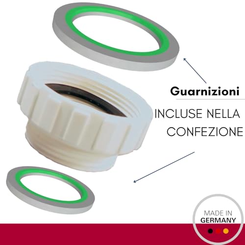 Schläfer 619811 - Reduzierstück 1 1/2 auf 1 1/4 zoll, Adapter für Siphon, Kunststoff Reduzierring, Reduzierstück für Kunststoff-Geruchsverschlüsse, weiß.