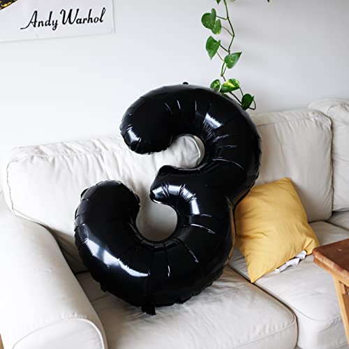FUNXGO Palloncino Numero 30 nero - Gigante