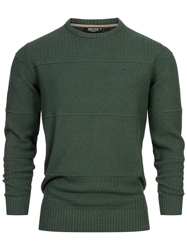 Indicode Herren Injustice Pullover mit Rundhals-Ausschnitt | Herrenpullover Pulli Strickpullover für Männer Army, XL
